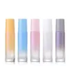 10ML Printed Glass Roller Bottles Travel Portable Perfume Essential Oil Bottle Mini gradient color Empty Bottling T10I140