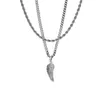 stainless steel mens twisted necklace
