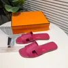 2023 Parijs dames slippers mooie schuifjes schoenen zomers sandalen strandglaasjes slippers dames slippers loafers sexy zwarte marine geborduurd met doos