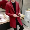 Casacos de trincheira masculino Casaco de lã Autumn e Winter Solid Color Slim Jacket Long Boutique Moda Moda Roupas Viol22