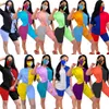 Kobiety Summer 2-częściowy zestaw odzieży sportowej Designer TrackSaits Modna kontrast Kolor Kolor Sching Krótkie rękawki Spodnie Casual Jogging garnitur z maską