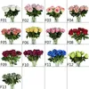10 pz / lotto rose di seta fiori artificiali bouquet di fiori finti rose artificiali per la decorazione del giardino di casa di nozze regalo di san valentino 211108