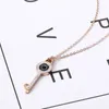 Ny Trendy Fadeless Rostfritt Stål Evil Eye Key Pendant Halsband Smycken för Kvinnor