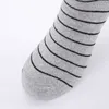 1 paire hommes rayé cheville chaussettes printemps été haute qualité respirant coton chaussettes mâle décontracté mode chaussettes courtes noir blanc X0710