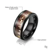 Anneaux de mariage Conception simple Elk Réglable Amoureux des cerfs Couples Bague en acier au tungstène pour hommes Bijoux de fiançailles Cadeaux