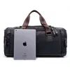 Casual Travel Duffel Bag PU Leather Men Handbags Big Large Capacity s Black Mens Messenger Tote 211118