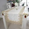 European Lace Bordduk Rektangulär Round Square Kaffeduk Heminredning Handduk Textil Matsal Runner Cloth 210626