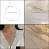 Chains Necklaces & Pendants Jewelrychains Women Fashion Vintage Pearl Necklace Party Elegant Chain Retro Aessories All Match Streetstyle Dro