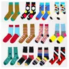 Men's Socks 1 Pair Male Cotton Colorful Striped Jacquard Art Hit Color Dot Long Happy Dress Sock