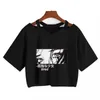 Women's T-shirt Funny anime T-shirt Gothic clothes y2k sexy Harajuku Oversize Tops-tee Ulzzang black Female Top Casual Sling Tee X0628