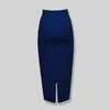 新しいファッション8色プラスサイズXL XXLセクシーな膝丈包帯スカート女性の弾性ボディコンサマーペンシルスカート78cm x0428