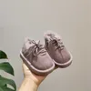 Winter baby schoenen lederen pluche peuter jongens meisjes warme katoen kinderen sneakers zachte bodem eerste wandeling 211022