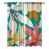 Curtain & Drapes 3D Print Art Tropical Design Palm Leaves Flamingo Pattern High Density Block Light Durable Customized