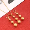 Gouden kraal hanger kettingen oorbellen voor vrouwen yonth tiener meisjes ronde ballen ketting sieraden sets