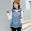 Gilets Femme Mode Femme À Capuche Brillant Parkas Gilet Femmes De Base Manteau Vestes Colete Feminino Veste Femme Casacas Para Mujer