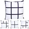 Classic Single Side Sublimation Lattice Cushion Cover Blank Pillow Case White Checkered Pillowcover Festival Party Gift 5016 Q2