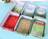 8 Cute Pattern Christmas Tin Boxes Gift Packing Box Children Candy Cookies PackageSanta Claus Snowman Design Metal Storage Rectangle Case Xmas Favor Decor