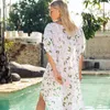 Damen-Bademode für Damen, Europa und die Vereinigten Staaten, Sonnenschutz-Schleierbluse, lockerer Badeanzug mit langem Blusen-Spinning-Rock