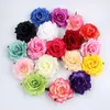 Diameter 11cm Flower Head 20 Colors Polyester Cloth Rose Flower-Heads for Birthday Valentine Wedding Party Wall Background by sea T9I001653