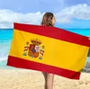 Spanien US-Flagge bedrucktes Mikrofaser-Badetuch für Erwachsene, 80 x 160 cm, weiches, wasserabsorbierendes, atmungsaktives Sommer-Surf-Robe-Decke CCF7413