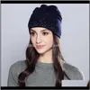 Beanie / Skull Caps Mössor, Scarves Handskar AessoriesFashion Lady Stickad Woolen Femal Cap Kvinna Huvud Varm Knitting Mössor för Fashion Wool Hat W