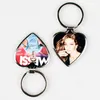 Sublimation porte-clés blanc pendentif ouvre-bouteille en métal créatif en forme de coeur transfert de chaleur porte-clés cadeau fournitures porte-clés