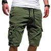 Heren Shorts Green Cargo Summer Bermudas Mannelijke Flap Pockets Jogger Casual Working Army Tactical 210806