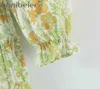 Chic Lettuce Trim Ruffles Tiered Midi Dress Summer Floral Print Button Front Loose Casual Chiffion Shirt Female 210604