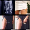 Anklets smycken droppleverans 2021 Rhinestone Multi-Layer Fashion Street Po Sexig personlig nattklubb Leg Body Chain 5Zgu7