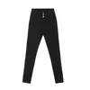 Jeans noirs en peluche taille haute de couleur unie pour femmes, pantalons extensibles, streetwear pour femmes, centre commercial Goth Spring GX585 210421