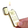 Bullion Shape Cigarette Lighter Creative Metal Grinding Wheel Gas Lighters Butane Flame Igniter Gold Brick Without Gas DAA112