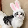 2021 Funny Pet Dog Cat Cap Costume Warm Rabbit Hat New Year Party Christmas Cosplay Accessories Photo Props Headwear