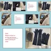 Cinco dedos Guantes Mitones Sombreros, Bufandas Aessories de moda Tle negro para mujeres Diseñador Damas Cartas Imprimir Encaje bordado Conducción Ins