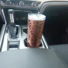 20oz Skinny Rose Gold Leopard Tumbler Laser Slim Vattenflaska Stora Dryckesväskor Present Tumblers för Kall och Hot Domil1175