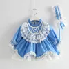 Lolita Princesse Robe pour Bébés Filles Bule Espagnol Robes Enfants Automne Hiver Mariage Fête D'anniversaire Robes Infant Espagne Frock 210615