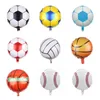 Party Decoration Football Baseball Aluminium Film Sport Ballong Basketboll Volleyboll Ballonger Barnleksaker