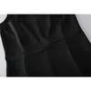 ブラックスパゲッティストラップ作物ドレス女性スプライスデザインパーティークラブバーミニセクシードレスEgirlファッションストリートウェアミディヴェスディド210417