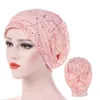 Thin lace summer turban muslim hats solid cotton hijab caps elegant lady turbantes bonnet arab wrap head hijab femme musulman