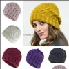 Beanie/Skl Caps Hats & Hats, Scarves Gloves Fashion Aessories Autumn Winter Womens Knit Hat Beanies Cap Big Girls Lady Knitted Warm Crochet