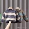 Baby Boys Rhombus Pullover Fashion Enfants Round Colllar Sweater à manches longues Long