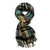 100 Pure Cashmere Spessa sciarpa con nappe per uomini e donne in autunno inverno The Fashion Business Plaid Scarpes8387383