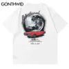 Oversized T Shirt Streetwear Hip Hop Vintage Moon Car Graphic Print Short Sleeve Tees 2022 Harajuku Casual Loose Cotton Tshirts G1217