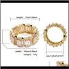 Z kamieniami bocznymi Biżuterialuksusowy projektant biżuterii Pierścionki męskie Bling Diamentowe obrączki Hip Hop Biżuteria Iced Out Love Ring Gold Sier Fashion An