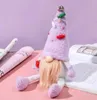 Рождественские украшения Фиолетовый гнома Handmade Swedish Tomte Figurines плюшевые куклы дома настольные украшения SN3304