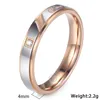 Cluster Rings Trendsmax Couples Rose Gold Black Tone Stainless Steel Wedding Band Paved CZ Engagement Jewelry For Women KKRM37