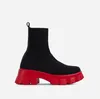 Sock Boots for Women Chunky Heels Autumn Winter Platform Casual Knitted Short Booties Mid Calf Boot Womens Plus Size 35-43