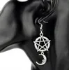 20 paires/40 pièces boucles d'oreilles à breloques rétro Punk pentagramme lune boucles d'oreilles pendantes pour femmes fille