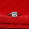 Sterling Zilver 925 1CT NSCD Gesimuleerde Diamond Ring Princess Engagement Rings Solitaire Huwelijkscadeau met Doos Snel Schip uit de VS.
