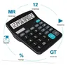 Elektroniska kalkylatorer, Standard Function Electronics Calculator, 12-siffriga LCD-skärm, handhållen för daglig och grundläggande kontor, svart