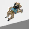 Amorita Boutique Enamelled Bullheheaded Knight Pin Pearl Fashion Browch.